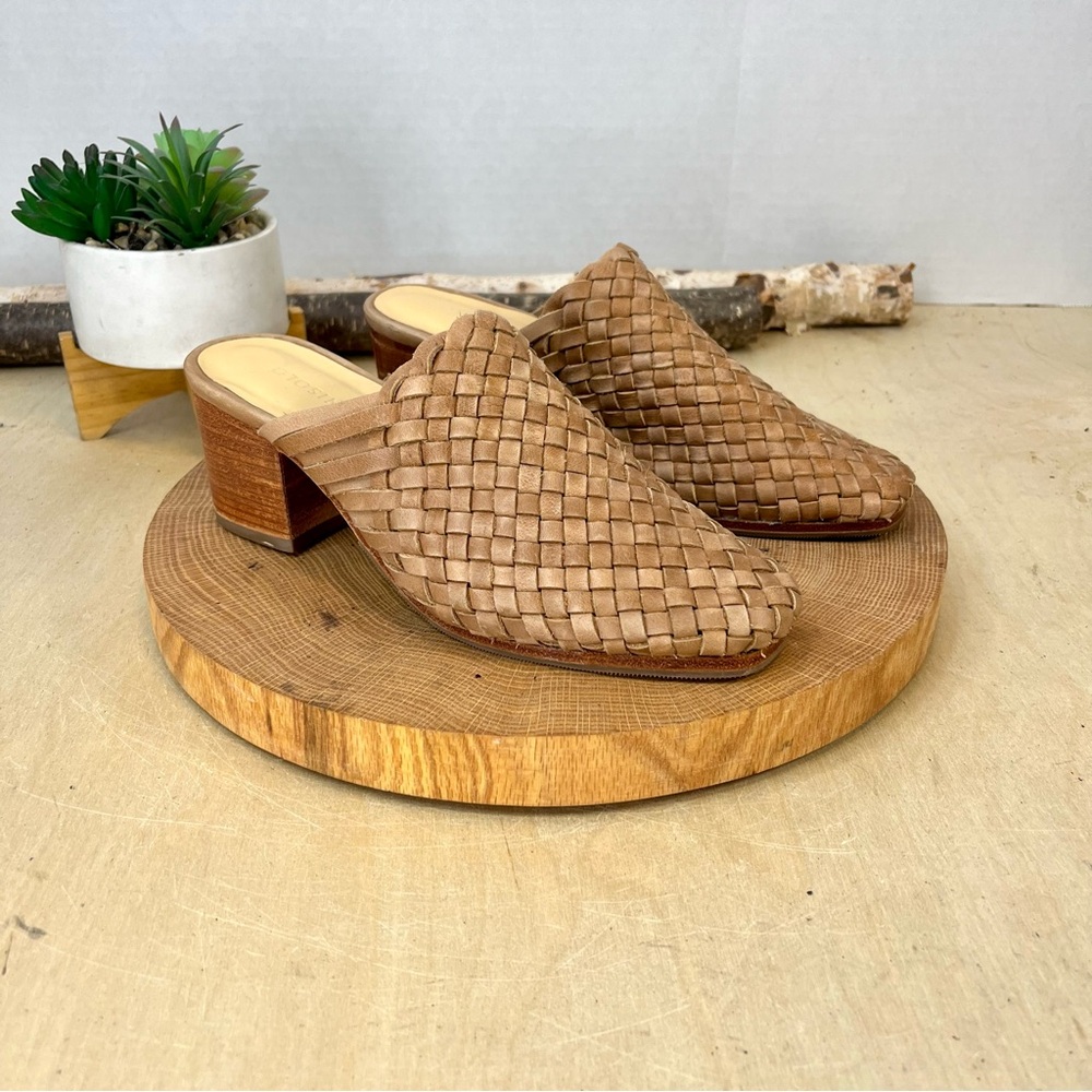 NWOB Nisolo All-Day Woven Heeled Mules Tan Leather Size 6.5 - Picture 9 of 15